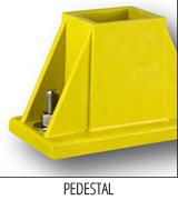 Safety Yellow Molded Fiberglass Pedestal