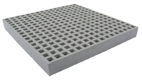 1&quot; Deep x 3/4&quot; Mini Mesh Molded FRP Grating | General Purpose Resin | Light Gray | Grit Surface | 4&#39; x 12&#39; Panel Size GPM-10