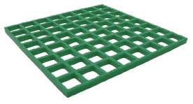 1/2&quot; Deep x 1 1/2&quot; Green Square Mesh Molded FRP Grating