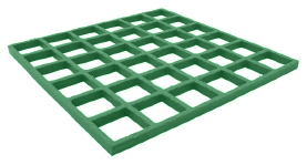 1/2&quot; Deep x 2&quot; Green Square Mesh Molded FRP Grating