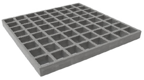 1&quot; Deep x 1 1/2&quot; Dark Gray Vinyl Ester Square Mesh Molded Grating