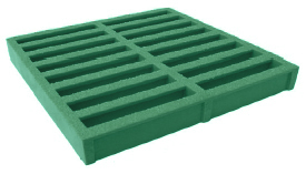 1-1/2&quot; deep x 1-1/2&quot; x 6&quot; Green Molded FRP Grating