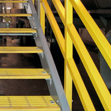 Safety Yellow 3 Rail Fiberglass Guardrail System