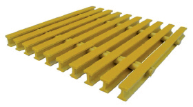 One and One Quarter Inch Deep Fifty Percent Open I Bar Industrial Pultruded Grating
