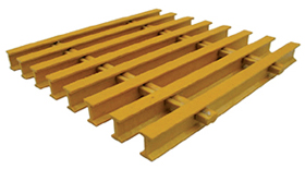 One and One Quarter Inch Deep Sixty Percent Open I Bar Industrial Pultruded Grating
