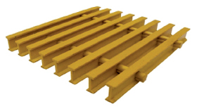 One and One Half Inch Deep Sixty Percent Open I Bar Industrial Pultruded Grating