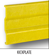 Safey Yellow Pultruded Fiberglass Kickplate