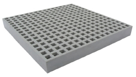 One and One Half Inch Deep by Three Quarter Inch Light Gray ADA Compliant Mini Mesh Molded Grating