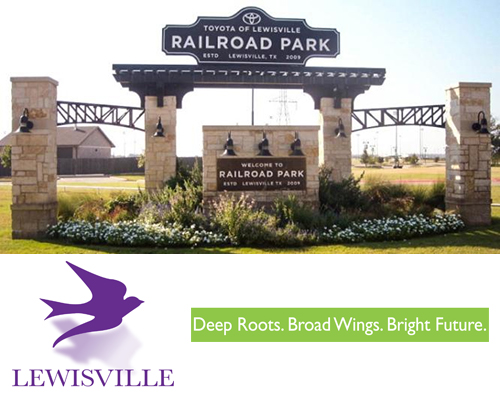 Railroad Park Entrance in Lewisville Texas