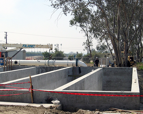 City of Redlands Waste Water Treatment Plant Concrete Walls Ready for FRP Installation