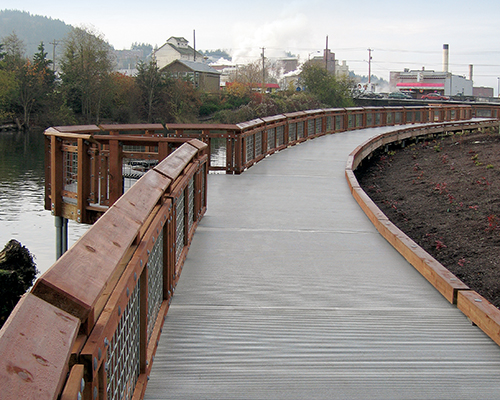 Holly Street FRP Walkway leading to Waterfront Seafood and Bar Restaurant in Bellingham Washington