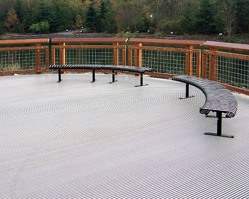 Fiberglass Grating Seating area with Benches