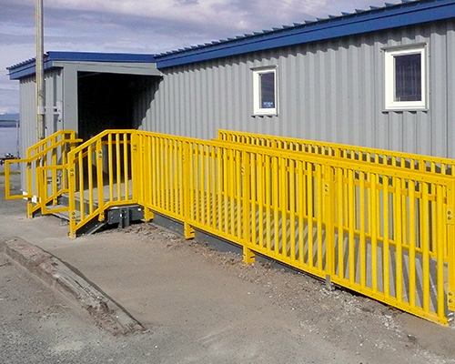 Fiberglass ADA Compliant Walkway and Guardrail at United States Post Office in Kake Alaska