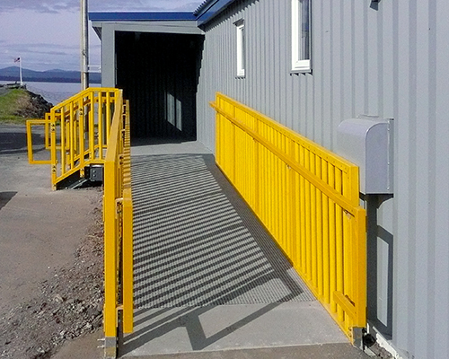 ADA Compliant FRP Walkway and Guardrail at United States Post Office in Kake Alaska