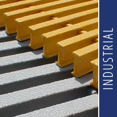 Yellow and Gray Industrial Pultruded FRP Grating
