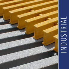 ADA Compliant Yellow and Gray Industrial Pultruded FRP Grating