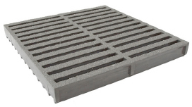 One and One Half Inch Deep by One Inch by Six Inch Light Gray ADA Compliant SuperSpan Molded Grating