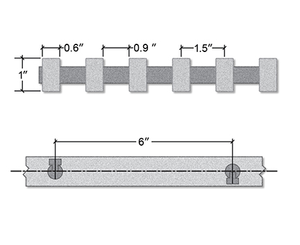 Heavy Duty Pultruded Fiberglass Section View - 1 Inch Deep / 60% Open