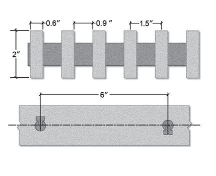 Heavy Duty Pultruded Fiberglass Section View - 2 Inch Deep / 60% Open